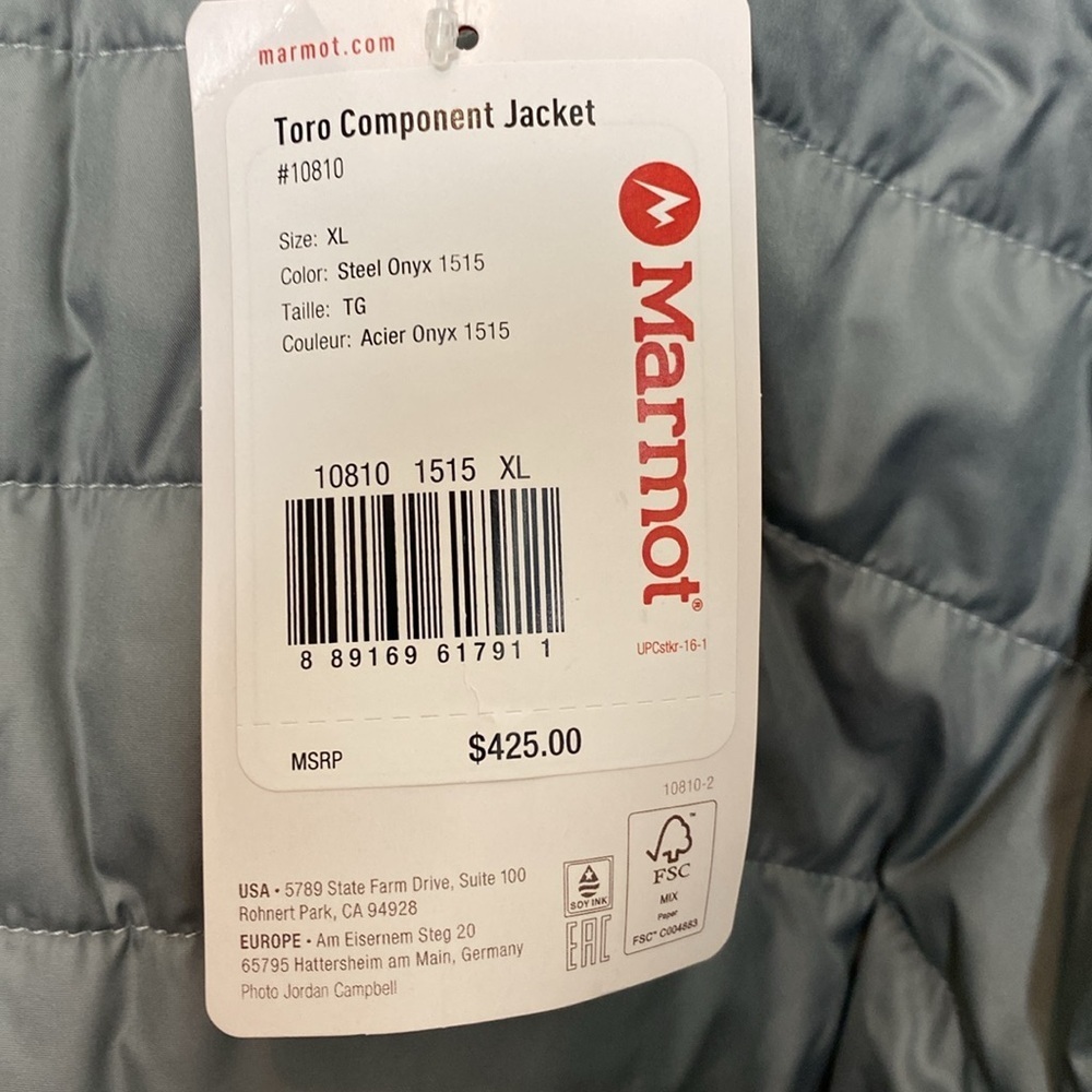 Marmot Men's Toro Component 3 in 1 Gray Hooded Jacket. NWT